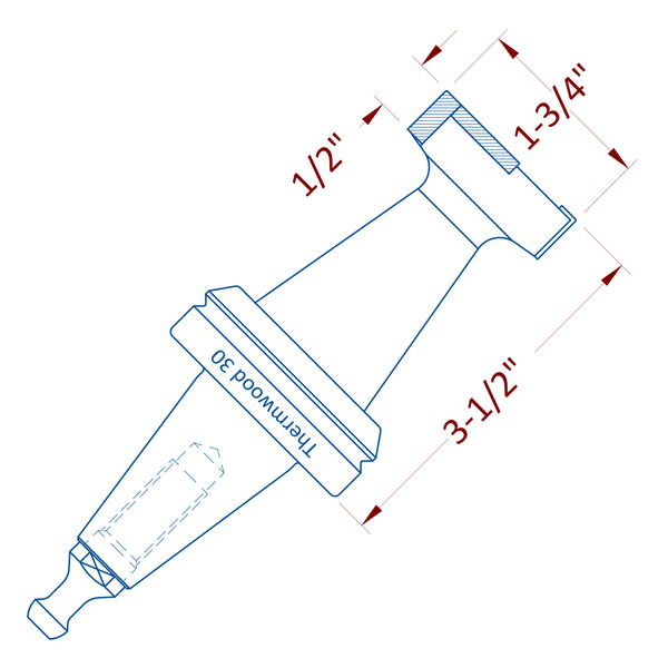 PCD Diamond Integrated Pocketing Tool - Thermwood 30 (with plunge) (DIA-RTR.2008.TH30)