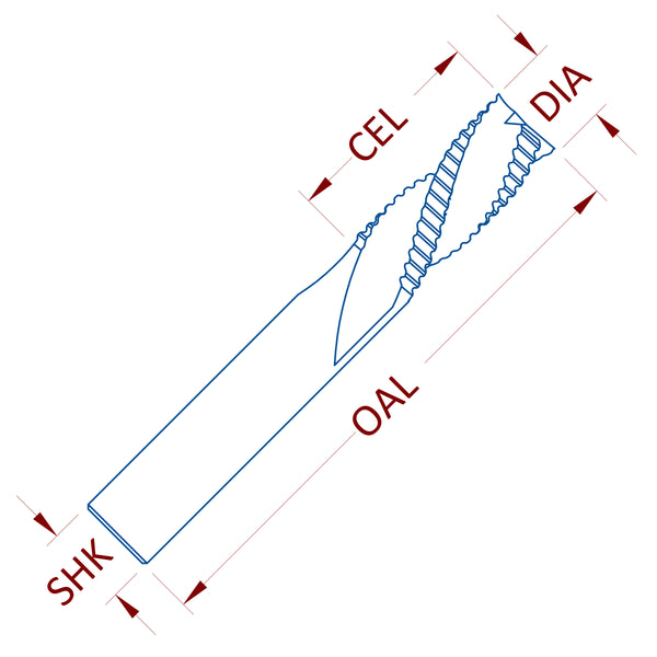 3 Flute Downcut High Helix Ripper