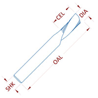 1 Flute Downcut "O" Style Aluminum