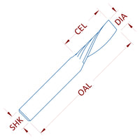 1 Flute Downcut "O" Style Hard Plastic